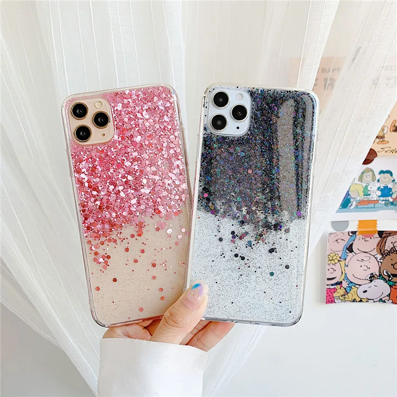 Силиконовый чехол для телефона iphone 12mini 12 11 Pro max модные блестящие Чехлы XR XS Max 7 8 Plus 6