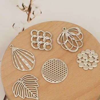 

HAOSAW Choose 6Pcs/Lot Rhodium Colors/Leaf/Grape/Zinc Alloy Charms/Jewelry Accessories/Earring Findings