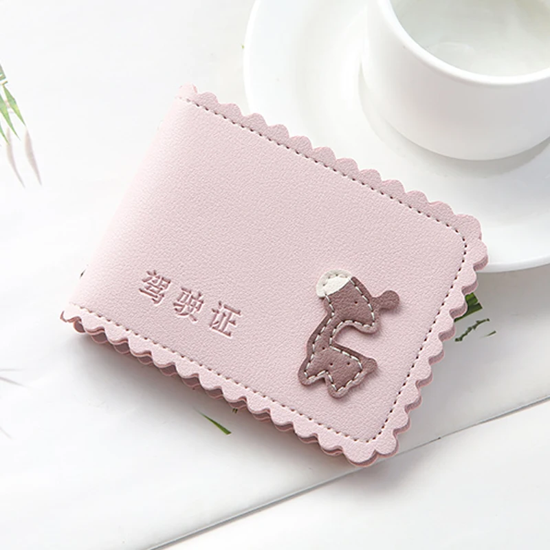 

NI WEI ER Sweet Little Donkey Driver License Holder Leather On Cover For Car Driving Documents Business ID Banks Cards Bags Case