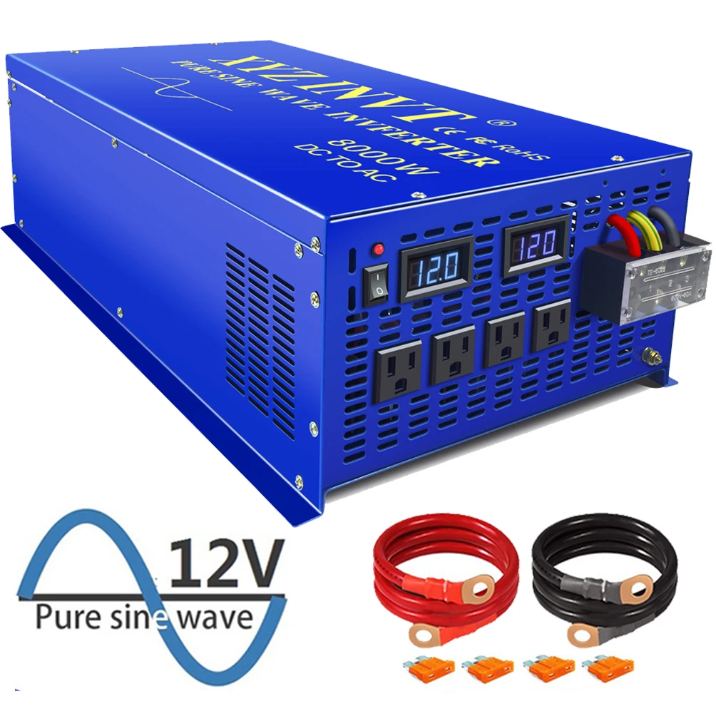 Xyz 8000W Inverter Onda Sinusoidale Pura 12V 24V 36V 48V Cc A Ca 120V 240V Batteria Per Auto Uso Domestico Convertitore Inverter Solare Off-Grid