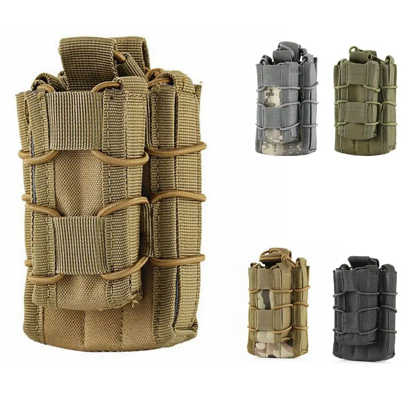MOLLE SINGLE STACKER OPEN TOP MAG POUCH BLACK COLOR RIFLE MAG POUCH