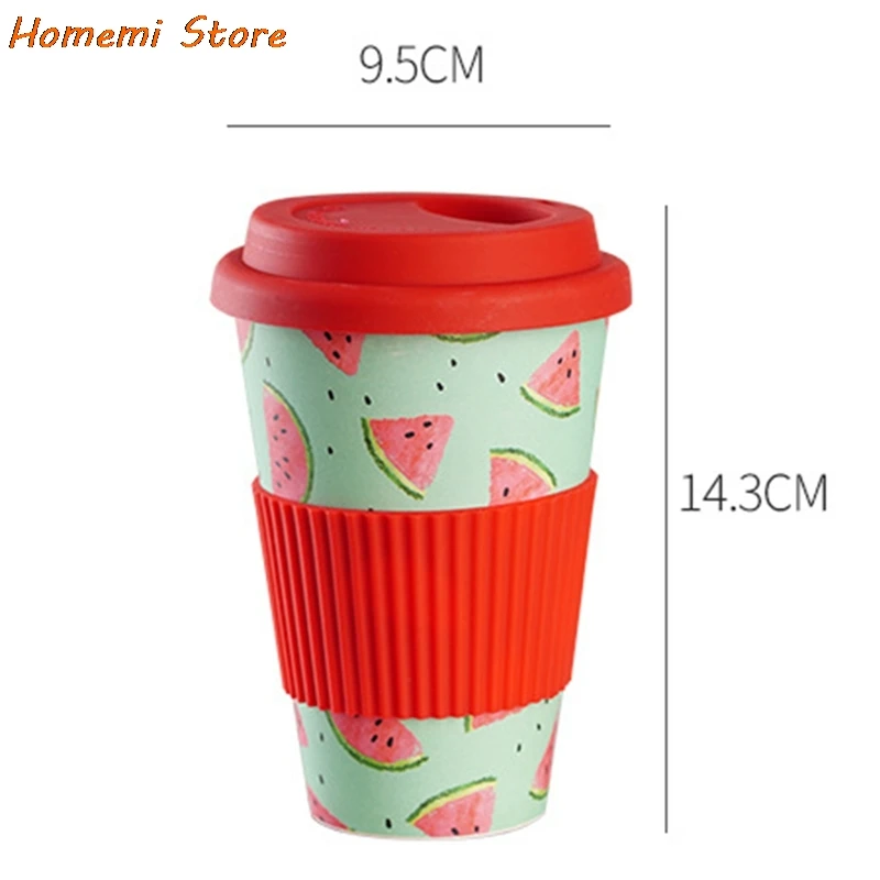 500ML Water Cup Eco Friendly Bamboo Reusable Travel Cup Outdoor Portable Mug Tea Coffee Cup Water Juice Mug With Lid For Gift