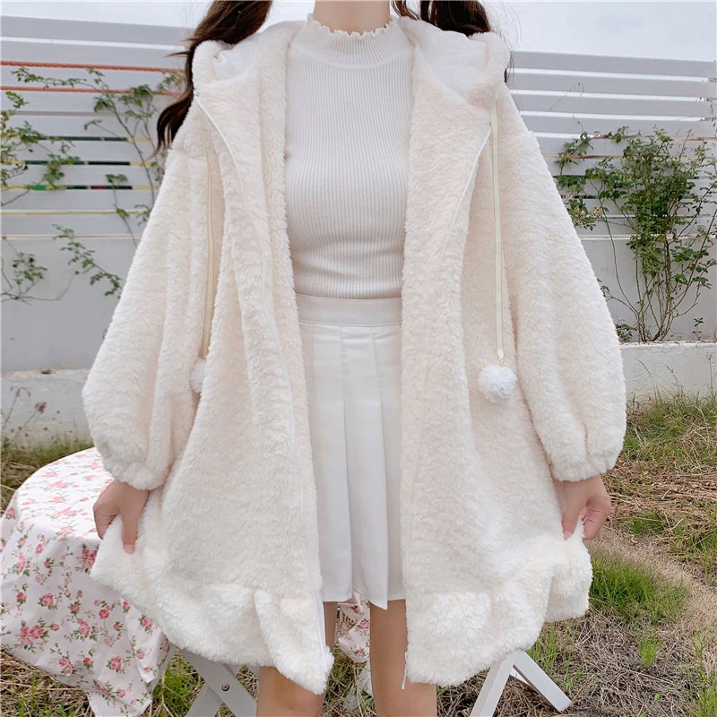 Zip Up Jacket Jacket Women Lolita Teddy 