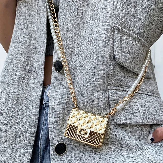 Chanel Gold Mini Chain Crossbody Bag