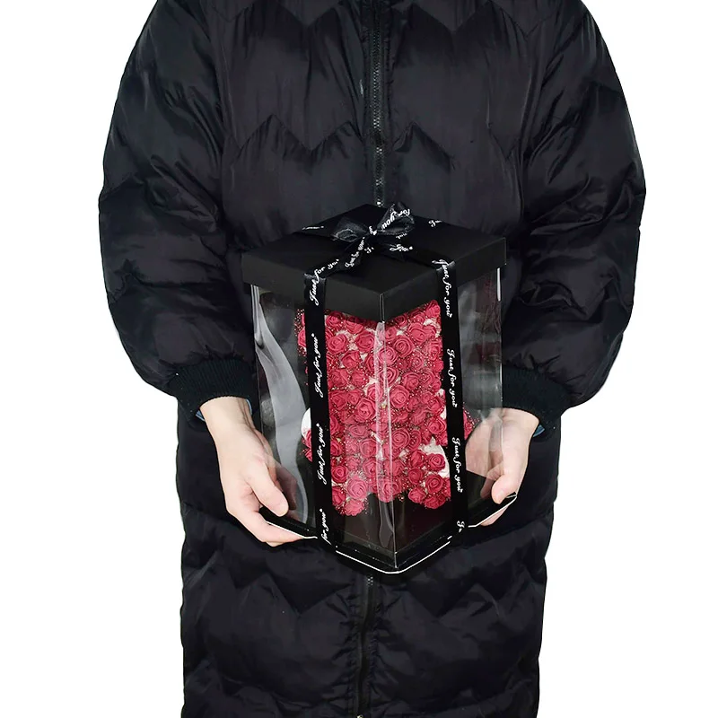 20/28cm Transparent PVC Gift Box for Rose Bear & Cake, Clear Plastic Display Case w... - SKU TPGB1623 - UGI Packaging