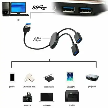 

DC 5V/500Ma ABS High Speed 2 Port USB 3.0 Octopus Hub Splitter Extender USB HUB for PC Laptop Notebook Computer Octopus Splitter