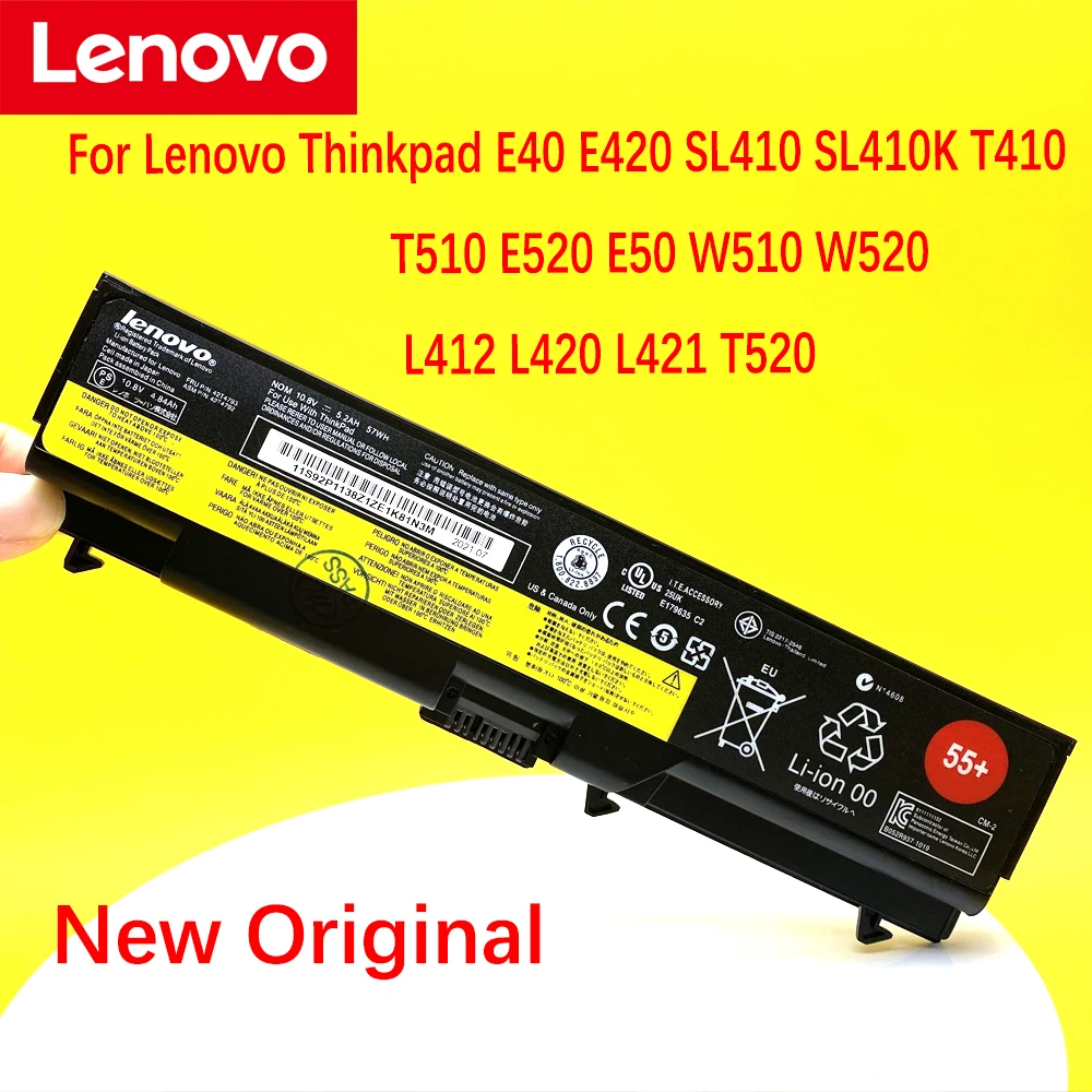 Lenovo-bateria Original do Portátil Thinkpad E40 E420 Sl410 Sl410k T410 T510 E520 E50 W510 W520 L412 L420 L421 T520 51j0499 Novo