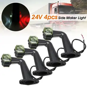 

24V LED Dual Side Marker Light 2LED Elbow Double Side Indicator Lamp Red White For Car Truck Trailer Lorry