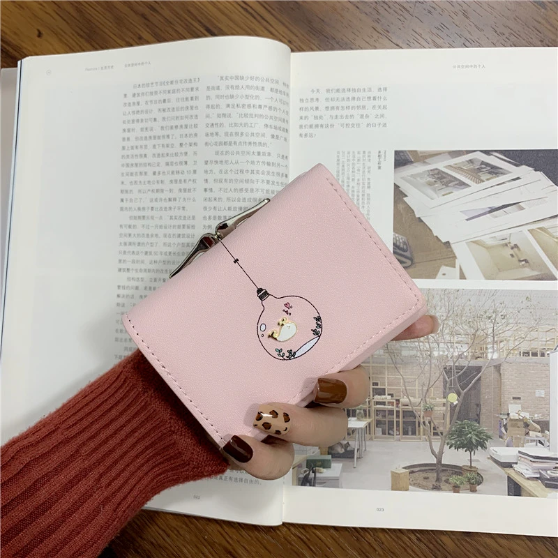

Wallet Female Short Paragraph Simple Small Women Wallet 2019 New Cute Small Fresh Mini Purse Card Package for Girl