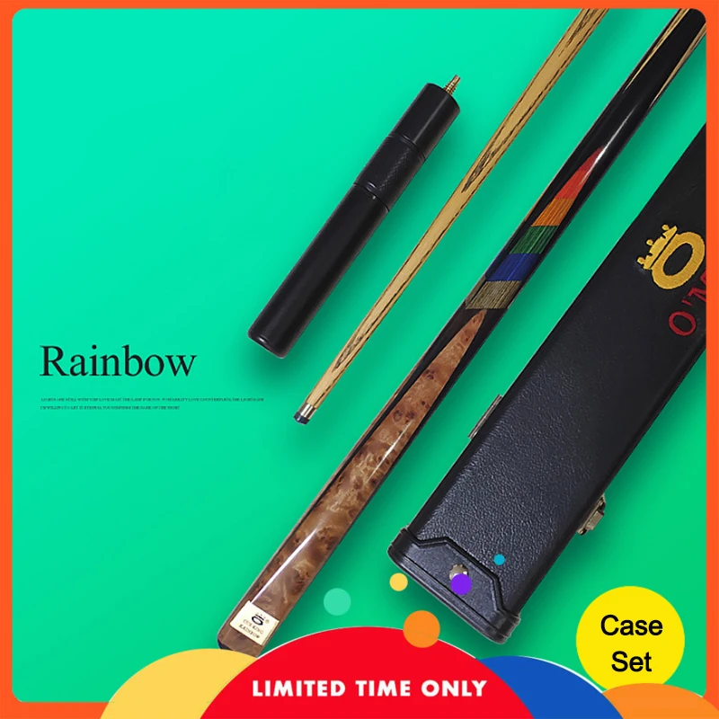 OMIN Rainbow 10mm Tip Cue Snooker with Snooker Cue Case Set 2019
