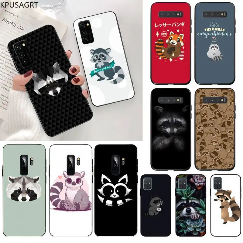 KPWSAGRT милый силиконовый черный чехол для телефона с рисунком животного енота Samsung