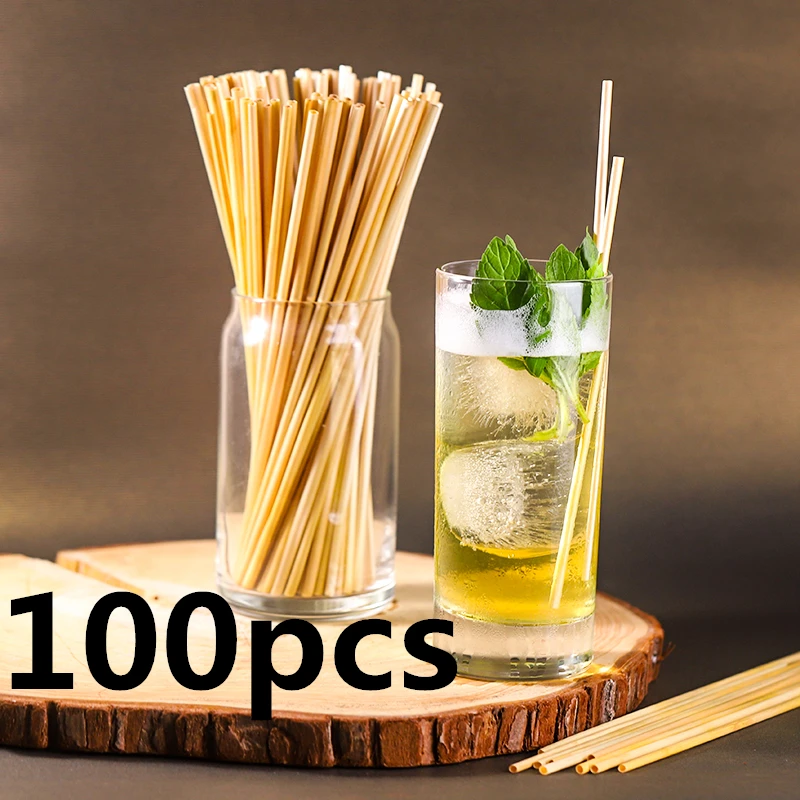 100 шт. 20 см натуральные пшеничные соломинки многоразовые питьевые 100%