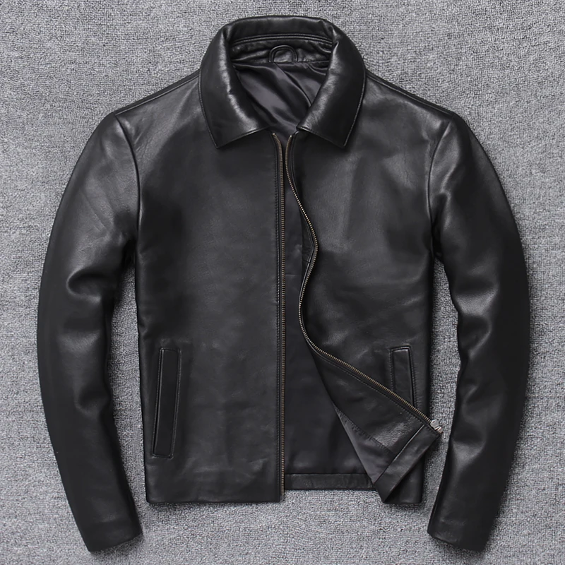 

DAJANE Lear Fur Coat Laos Male Portable Brief Paragraph Sheep Man Lear Jacket Lapel Thin Big Yards