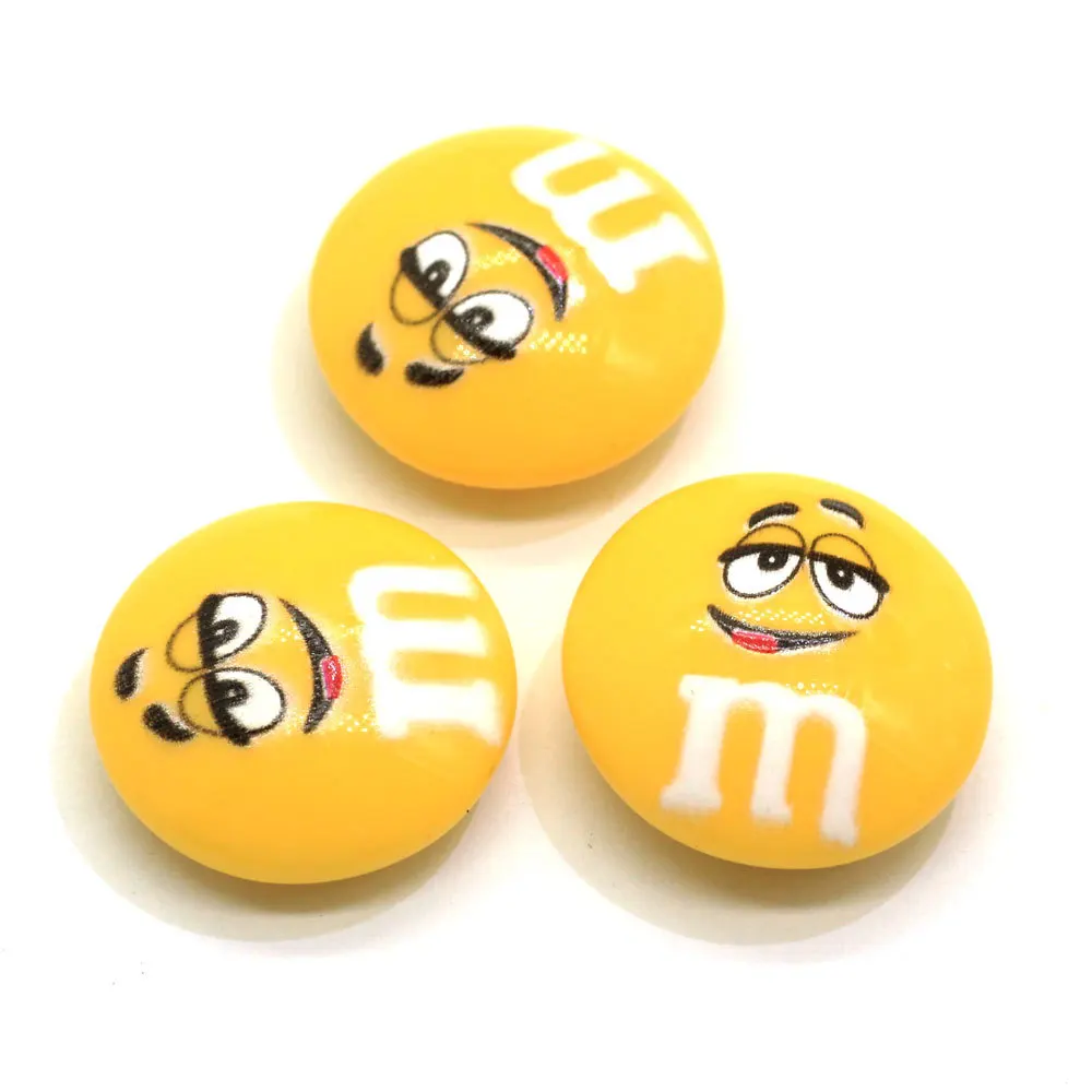 10Pcs Kawaii Resin M Beans Decoration Crafts Chocolate Candy Flatback Cabochons Embellishments For Scrapbooking Diy Accessories