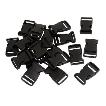 

20 pieces Black plastic buckle side opening for backpack suitcase width 2.5cm