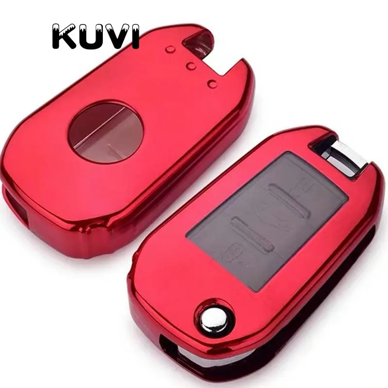 Tpu Car Key Case for Peugeot 3008 208 308 508 408 2008 Protector Cover Holder Skin Car Accessories - Название цвета: Красный