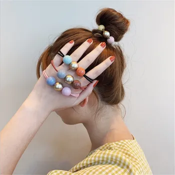 

Korea Simple Temperament Hit Color Hair Ring Head Rope Female Leather Case Rubber Band Hair Rope Adult Headdress