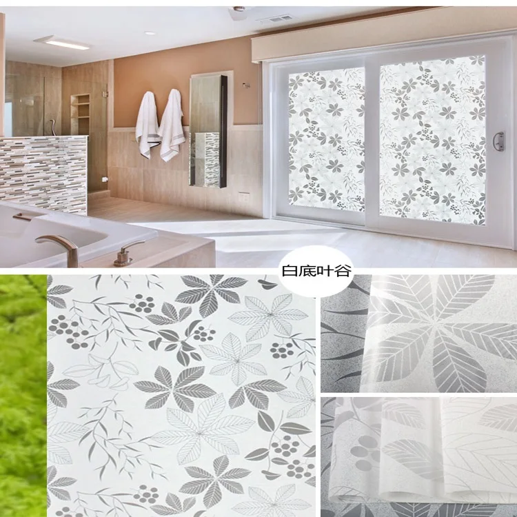 New Style PVC Self-Adhesive Waterproof Glass Film Window Sun-resistant Window Stickers Bathroom Glass Stickers Wholesale