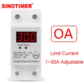 

1A to 30A 230V Adjustable Current Protector Intelligent Auto Recovery Overcurrent Protection Device LED Display Amp Meter