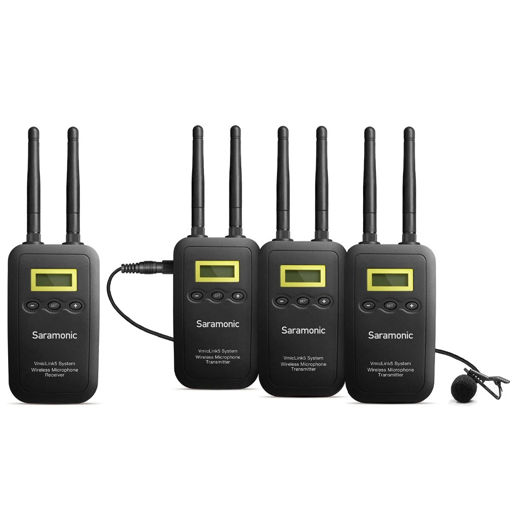 Оригинальный Saramonic 5 8 GHz беспроводной микрофон Lavalier VmicLink5 3 передатчика и 1