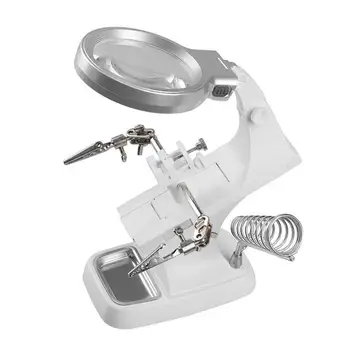 

3X 4.5X Welding Magnifying Glass LED Loupe Magnifier Alligator Clip Holder
