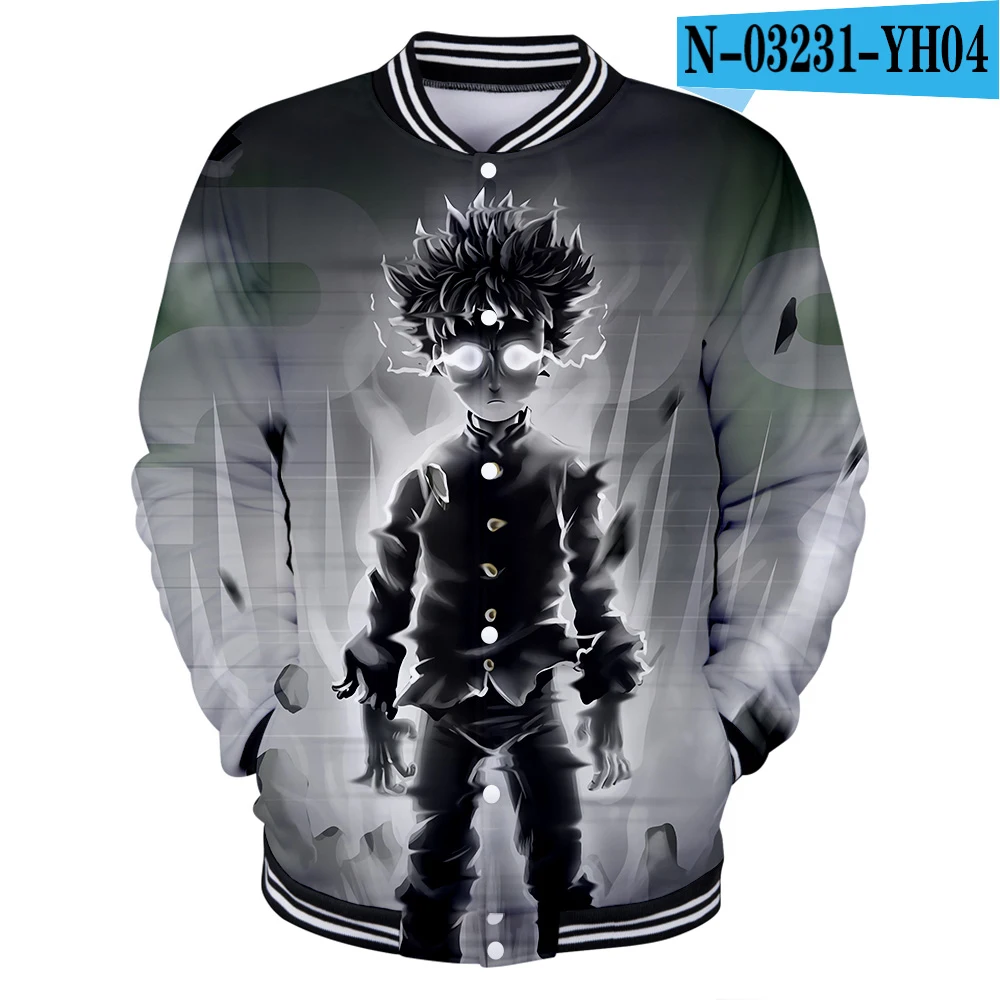 Mob Psycho 100 Молодежная 3D бейсбольная спортивная куртка Мужская/Женская Хип-хоп 3D принт Mob Psycho 100 Осенняя модная бейсбольная куртка - Цвет: 3D