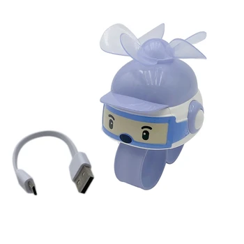 

USB Fan Watches Creative Charging Fans Portable Children Fan Practical Durable Mini Fans Student Gift Purple