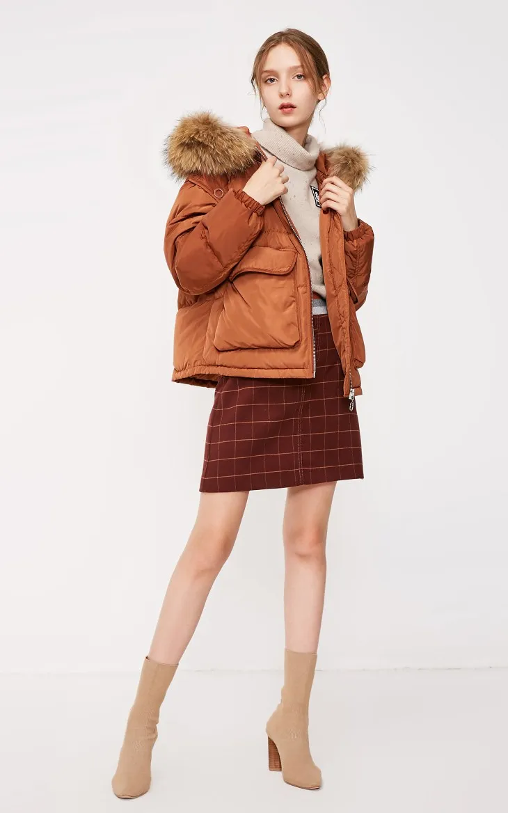 Vero Moda женский мех енота с капюшоном рукава съемный короткий пуховик парка пальто | 318423528