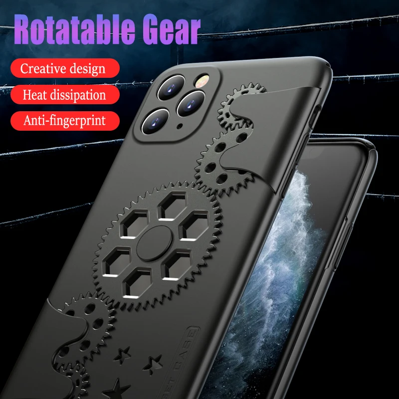 Крутой чехол с вращающейся шестерней в стиле меха для телефона IPhone 11 Promax XR Huawei P30