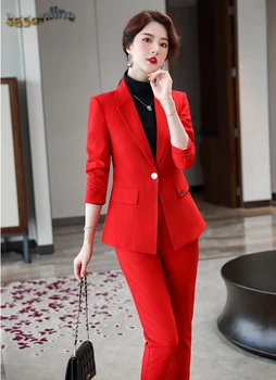 

Formal Uniform Designs Blazers Long Sleeve Women Business Suits OL Styles Pants and Jackets Coat Career Interview Job Clothes