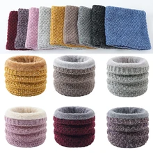 Winter Skin-friendly Knitted Ring Scarves Multi-colored Acrylic Woolen Neck Scarves Comfortable 1PC Wool Scarf For Women Men