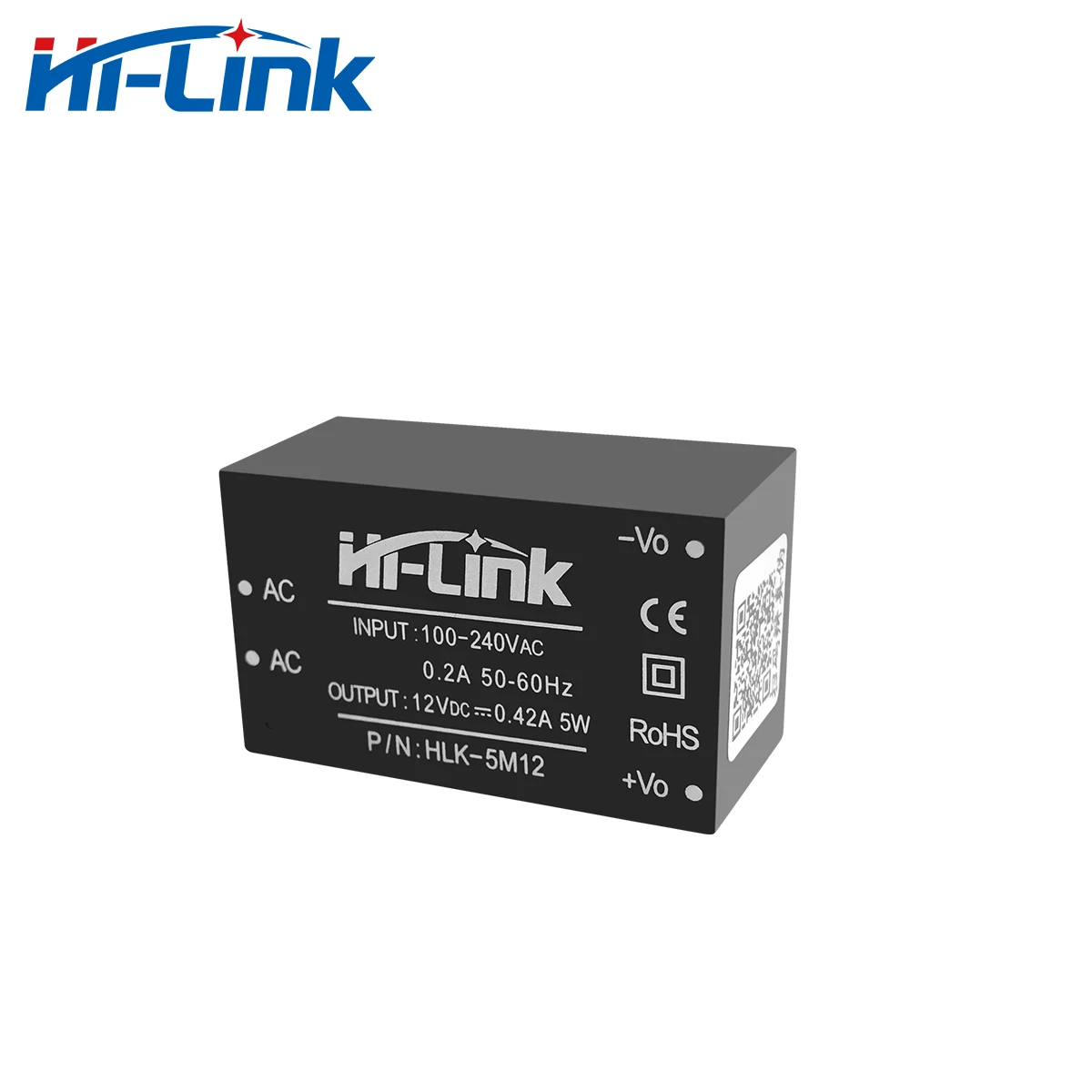 HiLink 100pcs HLK-5M12 220V to 12V 5W AC DC Power Supply Converter Module CE RoHs