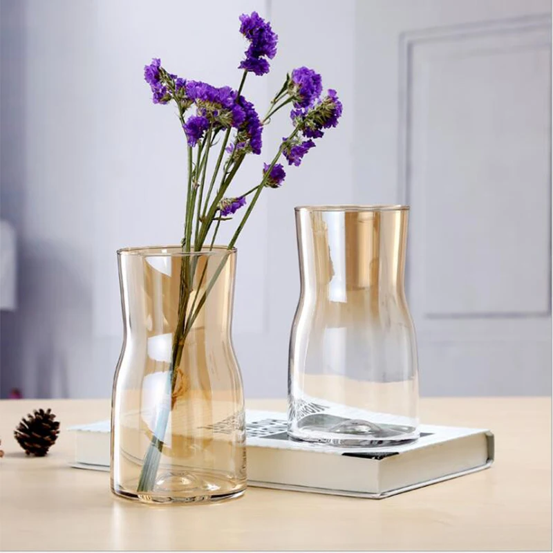 Скандинавские гальванизированные вазы, стеклянные прозрачные ауреатные цветочные композиции, цветовые решения, меняющие цвет, постепенно чистые и свежие