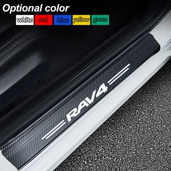 

4PCS Car Styling Door Sill Sticker for Toyota RAV4 Car Carbon Fiber Bumper Trunk Load Edge Protective Stickers Auto Accessories