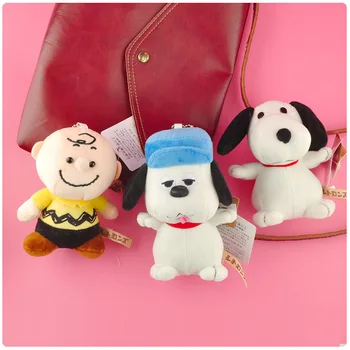 

White dog plush bag pendant toy doll clamshell doll plush keychain 12cm w15 wj04