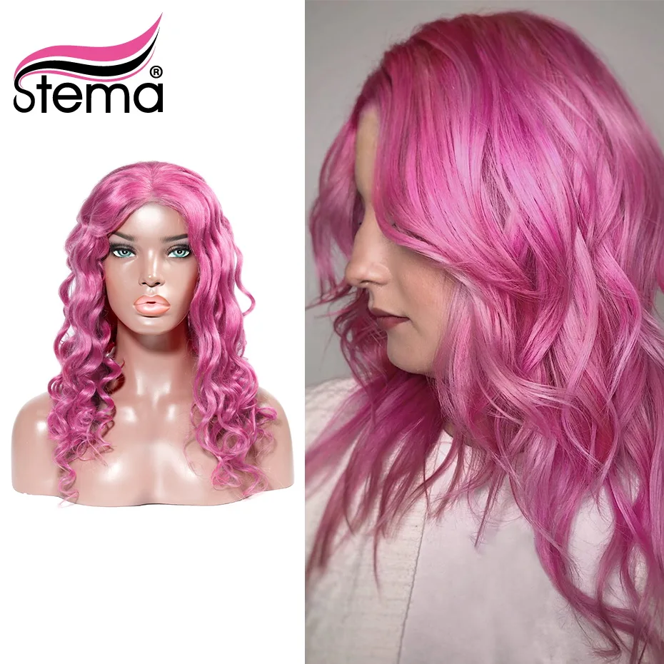 

Stema Loose Wave Wig 13x4 13x6 Lace Front Wig Purple Pink Pre-Plucked With Baby Hair 150% Brazilian Remy Human Hair Wigs
