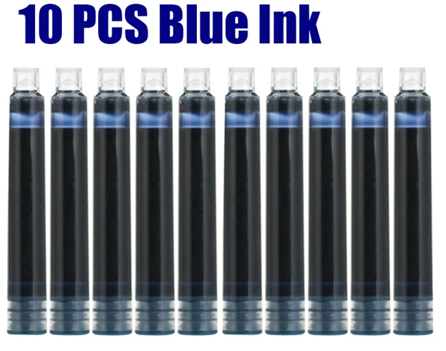Брендовая Роскошная перьевая ручка Hero, для офиса, руководителя, быстрое письмо, Подарочная металлическая ручка, купить 2 ручки, отправить подарок - Цвет: 10 PCS Blue Ink