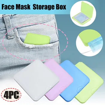 

Fashion 4 Color guarda mascarillas Portable Mask Storage Box Dustproof Moisture-proof organizador Lightweight Mask Case 1/4pcs