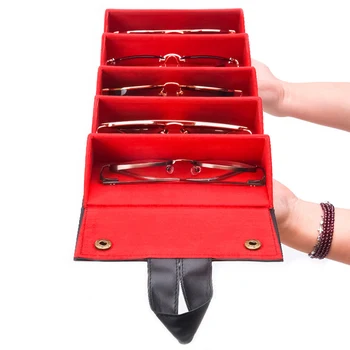 

5 Slots Space-Saving Eyeglasses Organizer Box Travel Sunglasses Storage Case Glasses Protection Bag Eyewear Accessories BJStore