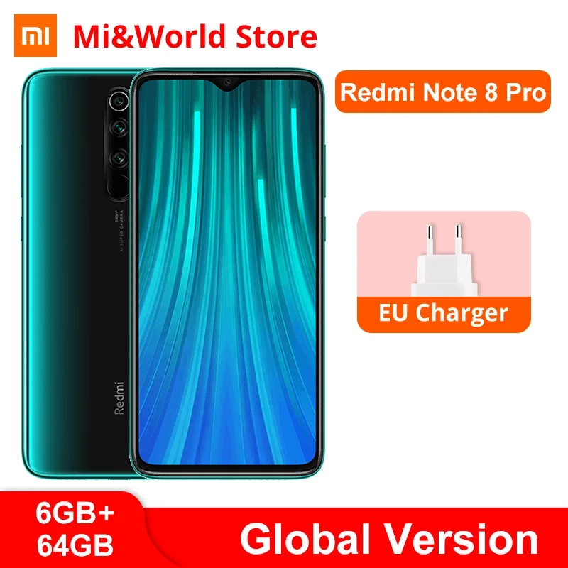 Глобальная версия смартфона Xiaomi Redmi Note 8 Pro 6 ГБ + 64 MTK Helio G90T восемь ядер FHD экран 53