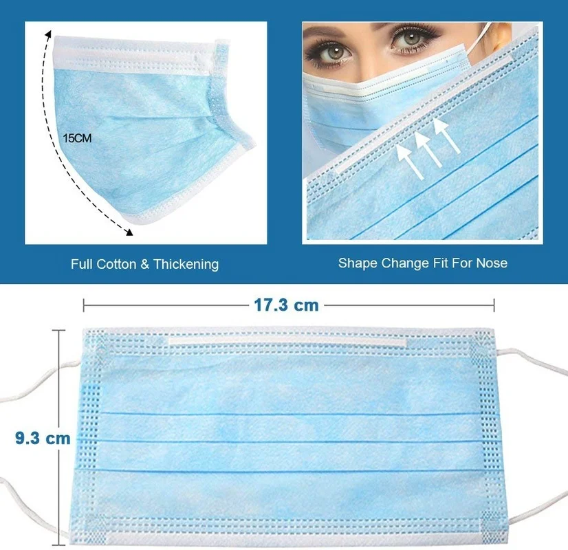

Disposable 3 layers mask prevent Anti dust formaldehyde bad smell Bacteria proof face mouth mask for hair stylists