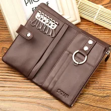 Спилок, мужской кошелек для ключей, большая вместительность, Воловья кожа, ID держатель для карт, на молнии, многофункциональная автомобильная ключница для подарков