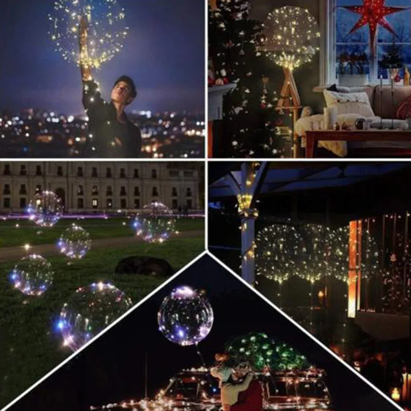 6Pcs 18\\\" Colorful LED Light Up Luminous Bubble Balloon For Wedding Party Decor