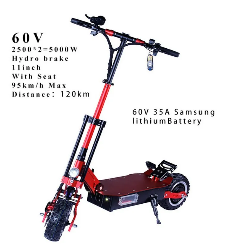 5000 Вт Электрический скутер Patinete Electronic Adulto E Электрический скутер samsung Hulajnoga Elektryczna Patinete Monopattino Elettrico - Цвет: SAMSUNG 60V 35AH