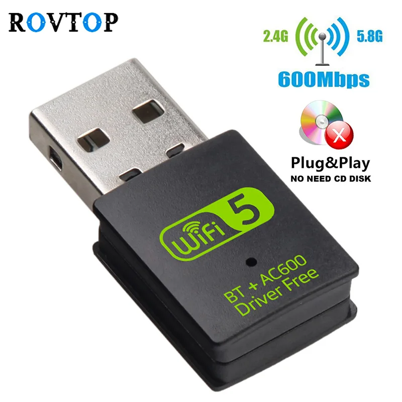 USB Wifi адаптер 600 Мбит/с Bluetooth адаптер Бесплатный драйвер 5 ГГц антенна USB Ethernet ПК Wi-Fi адаптер Lan Wifi ключ AC приемник Z4