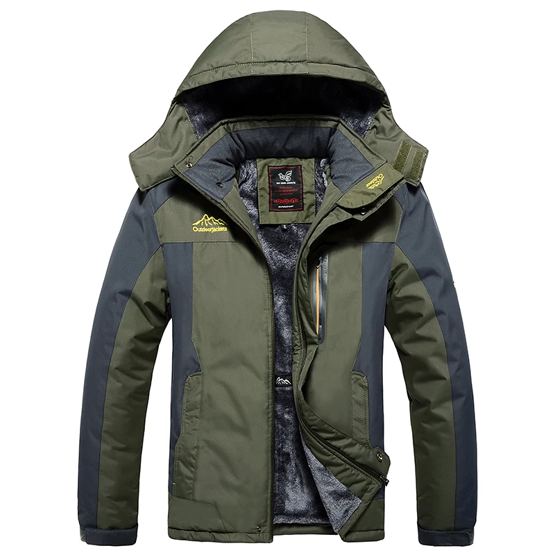 Новая брендовая зимняя флисовая военная куртка Мужская ветрозащитная водонепроницаемая верхняя одежда парка куртка Мужская s плюс размер 9XL пальто, ZA257