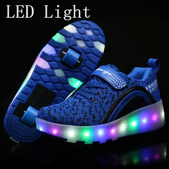 

Two Wheels Luminous Sneakers on Wheels Led Light Roller Skate Shoes for Children Kids Led Shoes Boys Girls Shoes Light Up Unisex