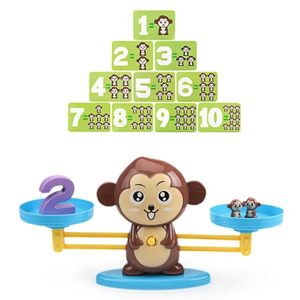 Обучающие инструменты для детей раннего возраста, математический баланс обезьяны, цифровой набор, подсчет, обучение для детей, семейная настольная игра