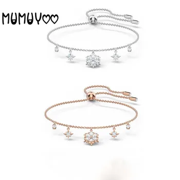 

Fashion jewelry high quality swa,romantic and beautiful crystal snowflake pendant bracelet,adjustable size star women's bracelet