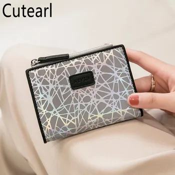 

Newest Geometry Women Short Wallet Fashion Sequined Clutch Zipper Coin Pocket casual Ladies Small Purses designer PUCarteira
